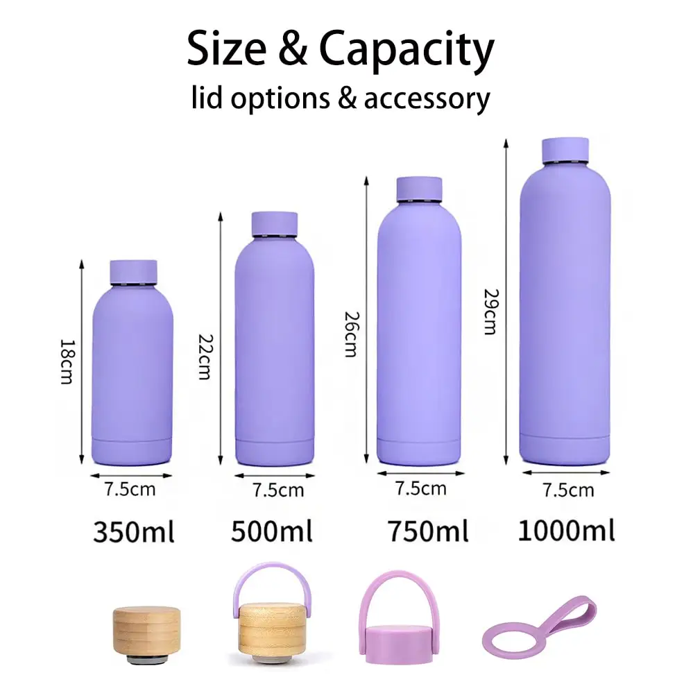 Best Seller 2026 Personalised Goude Eau Gourde Isotherne 500ml Black Stainless Steel Min aperçu 4