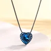 Black gold Blue pointed crystal pendant with chain