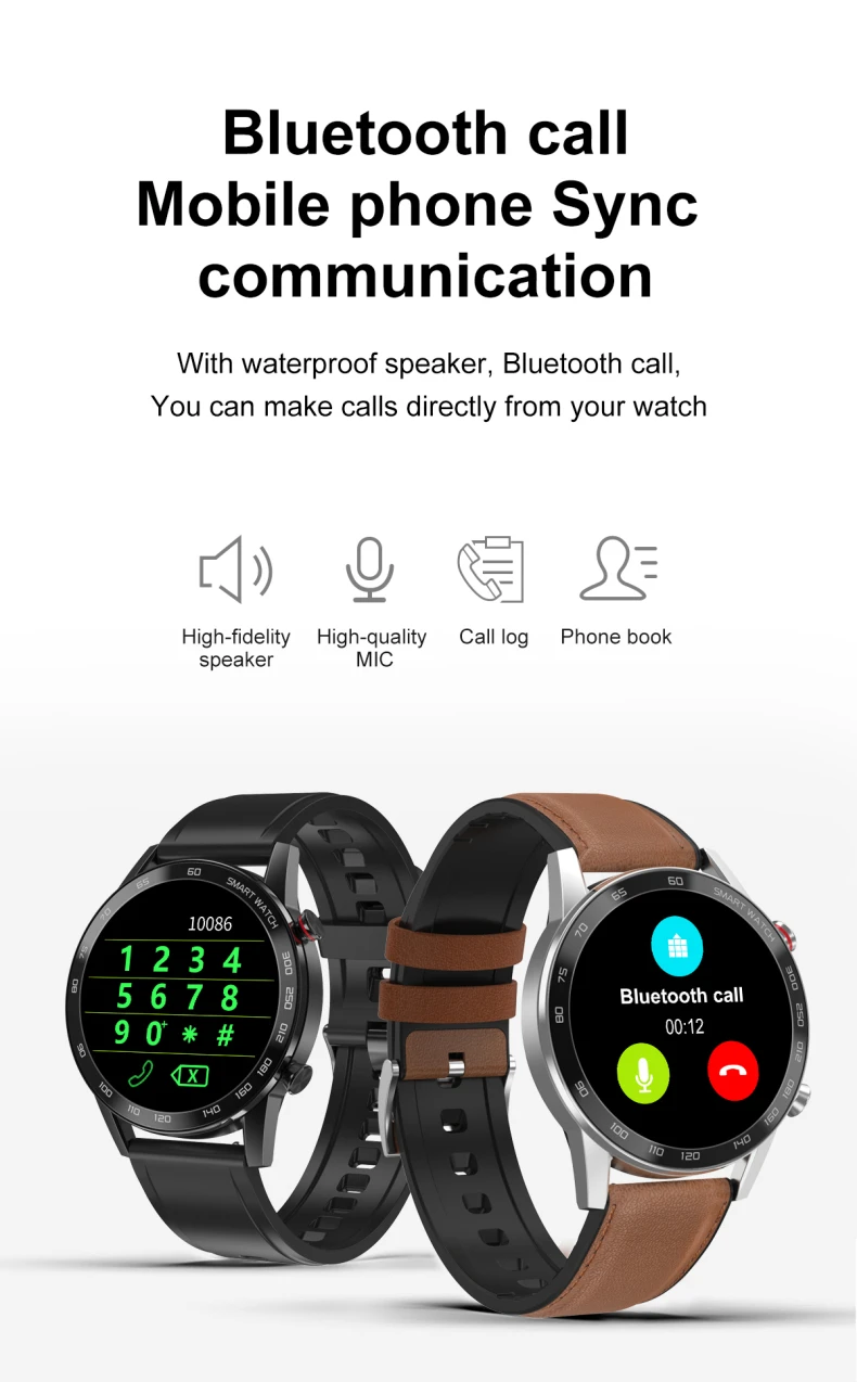DT95t/DT95 Pro/DT95Pro Smart watch support Bluetooth call, Mobile phone Sync communication - With waterproof speaker, Bluetooth call, You can make calls directly from your watch.jpg