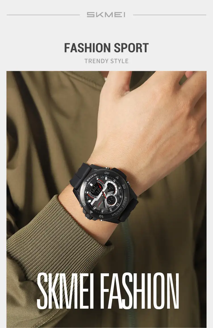 Skmei 2486 Top 10 Brands Hot Sell Man Digital Watch Stylish Silicone Band Waterproof Calender Chronograph Casual Watch Supplier