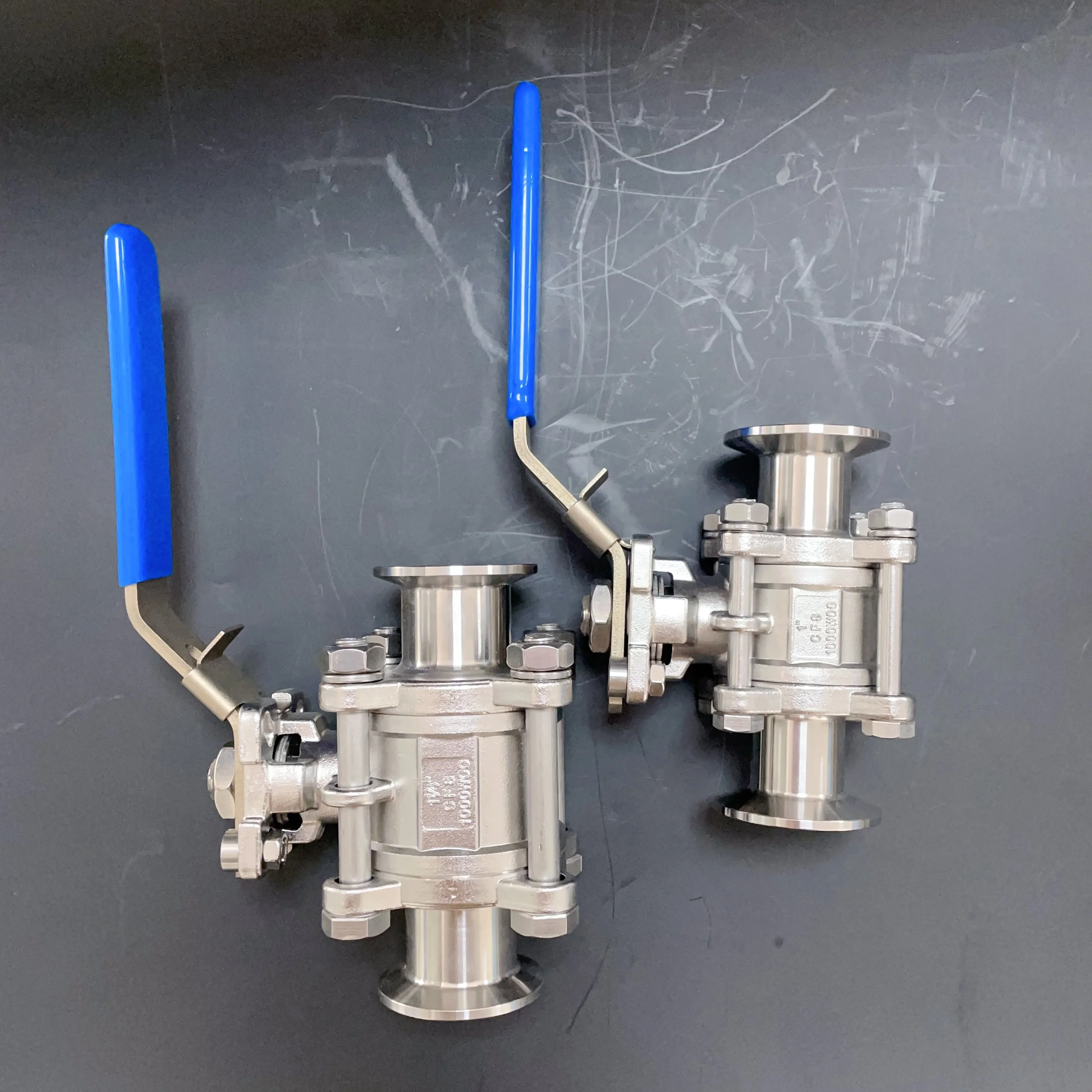 stainless steel 3 piece ball valve manual straight tri clamp ball valve