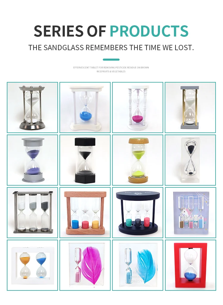 Home Office Decoration Minutes Colorful Sands Blown Glass Sand Clock Timer Hourglass manufacture