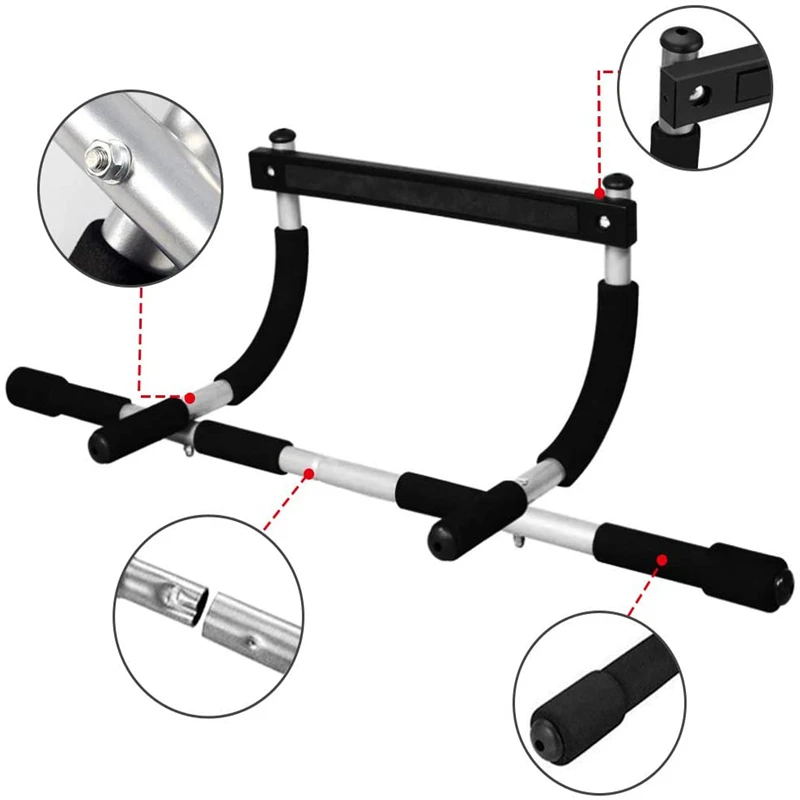 Indoor Fitness Door Frame Pull Up Bar Wall Chin Up Adjustable Training