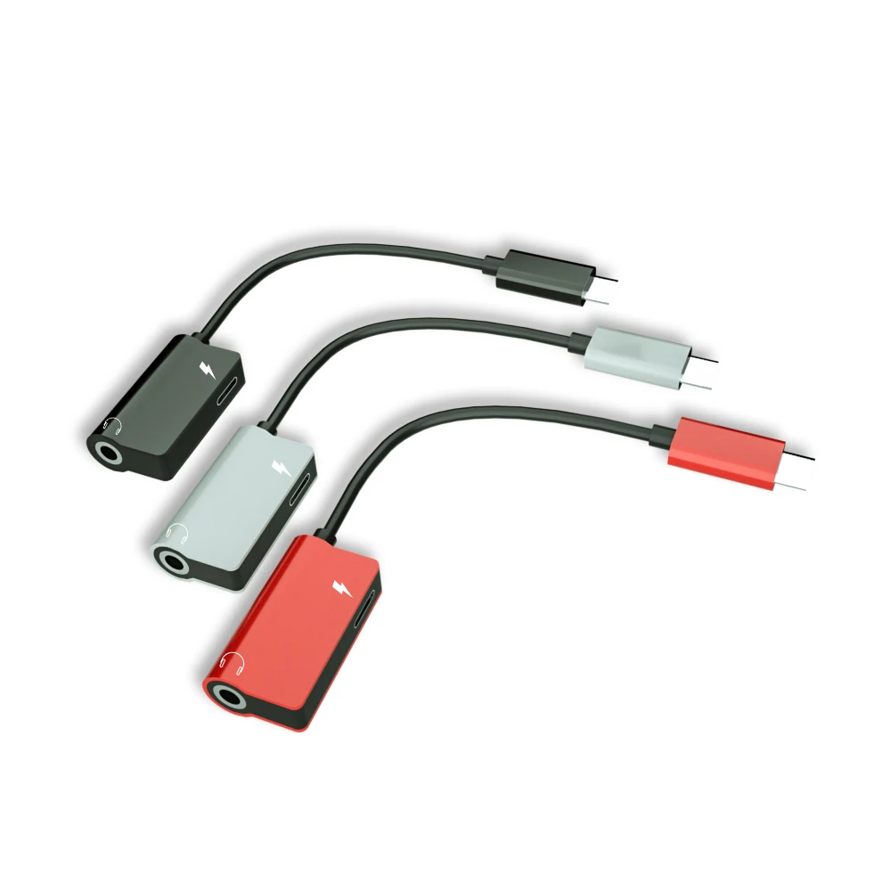 2 в 1 адаптер для наушников с разъемом Type-C на Type-C и 3,5 мм