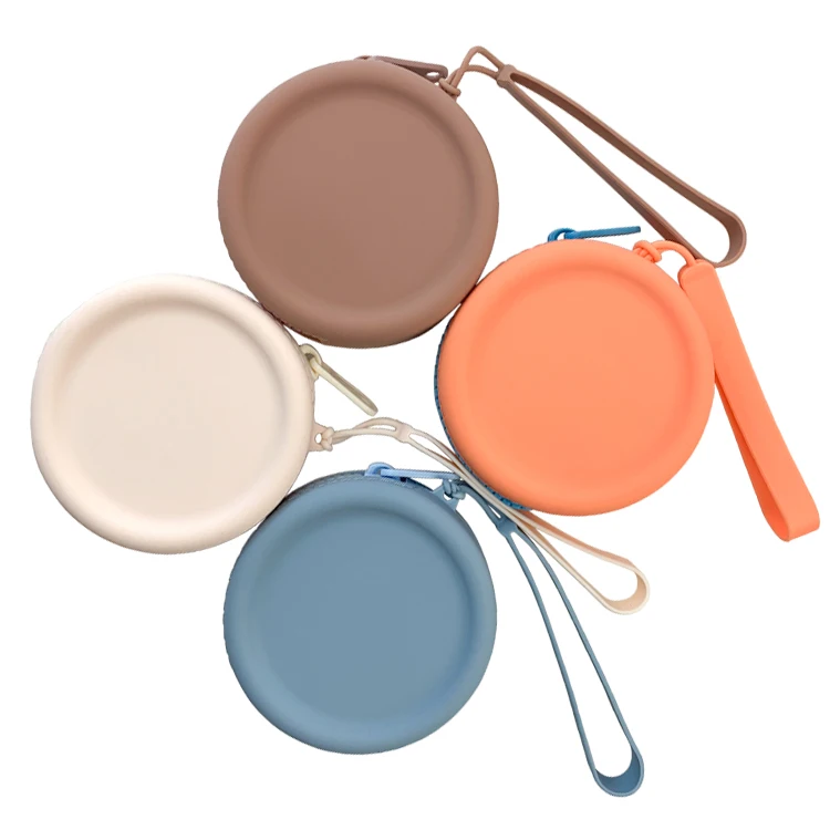 Небольшой кошелек на заказ круглый молнии Женский мини для монет с ремешком