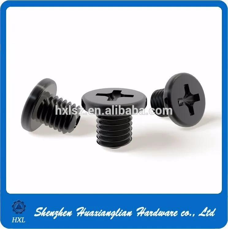 まる3点 M2.5 to M12 Black Zinc Plated Machine Screws - HXL3310
