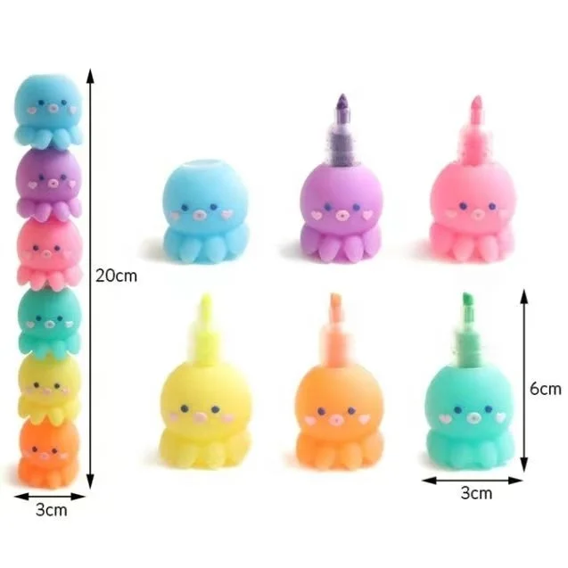 Милая Мини-ручка-хайлайтер в форме осьминога пастельный цвет зубильный наконечник кавайный подарок