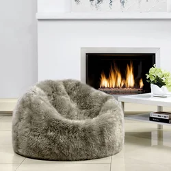 hot sale living room long fur soft cozy bean bag covers