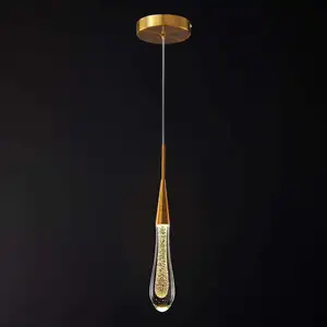 Zeal Lighting Droplet Crystal Chandelier Gold Multi Light Pendant Light for Dining Living Room Bedroom