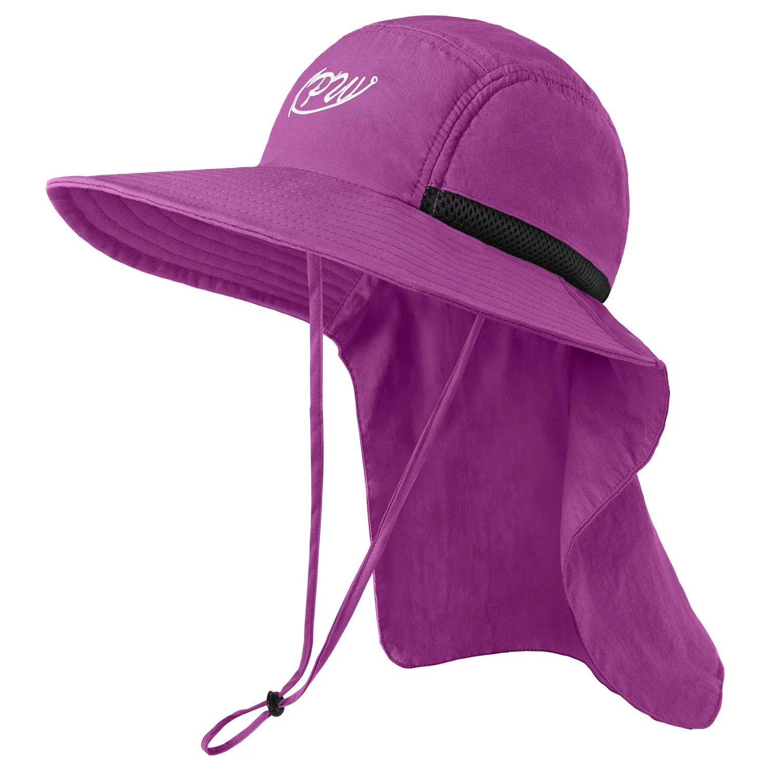 Topi perlindungan matahari ungu wanita topi berkebun memancing tahan air  luar ruangan dengan penutup leher topi matahari lipat topi ember lebar