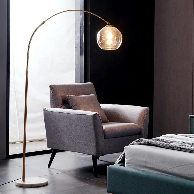Arched Floor Lamp Floor Fishing Brass Arch Gold Arc Floor Lamp Standing for Living Room