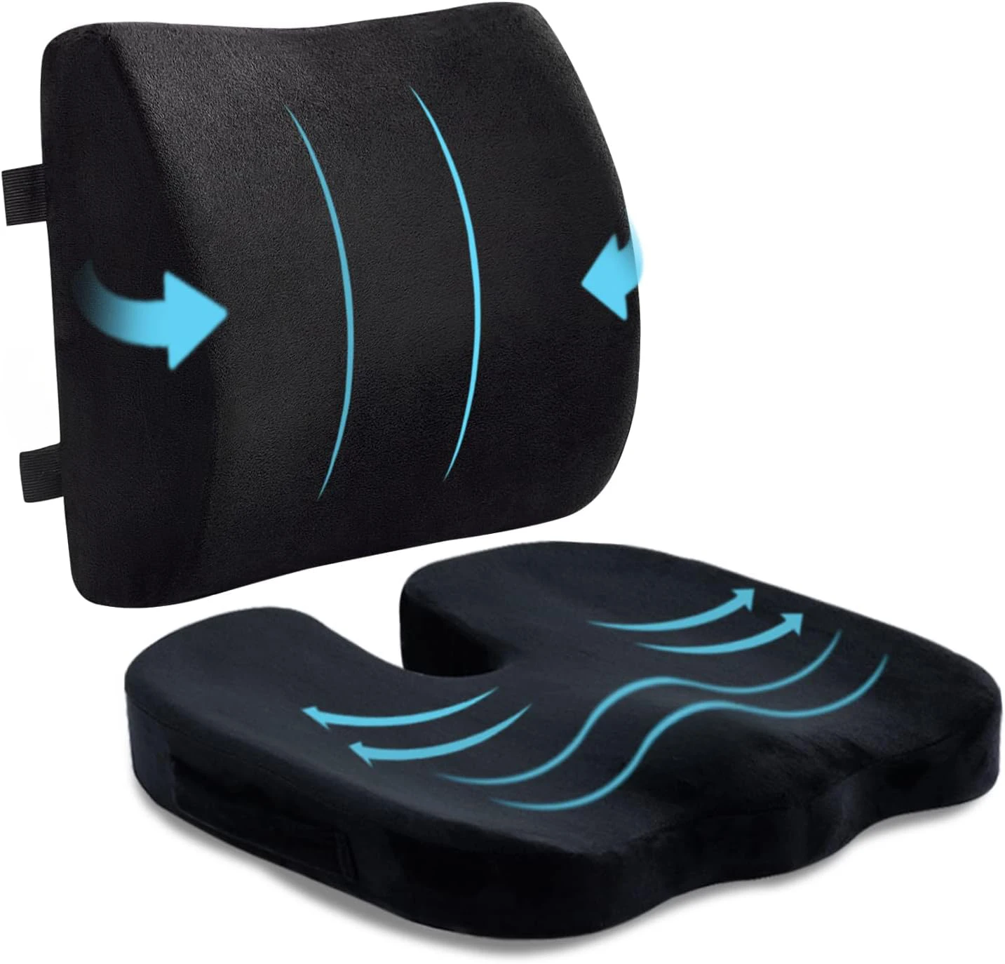 Wholesale Seat Cushion and Lumbar Support Pillow for Office Chair,Factory Direct Sell Memory Foam Lumbar Support Pillow