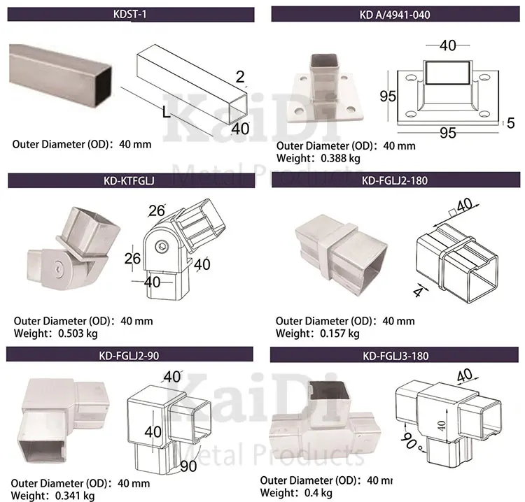 Post Tube Design Stainless Steel Square Pipe Post Tube Covers for Railings
