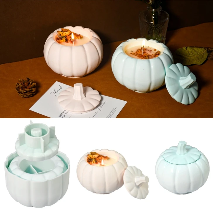 Stampo a forma di zucca per Halloween, per candele e saponi, stampi in silicone, forma di zucca, forma di candela , per Halloween, stampi in silicone, decorazione zucca