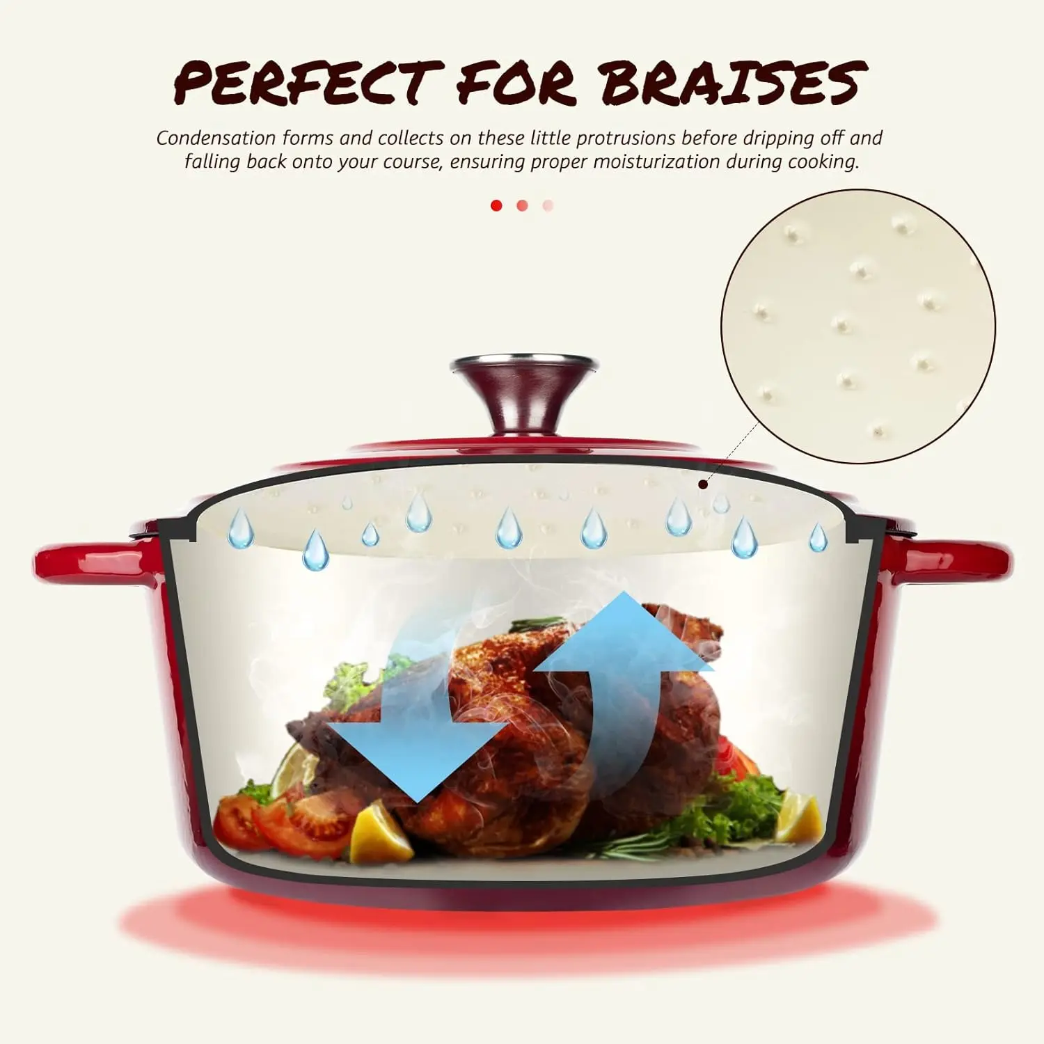 Wholesale Round Shape Customized Color Kitchen Cookware Pots Casserole Dutch Oven Enameled