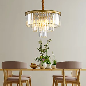 Modern Crystal Chandelier Lighting Round Chandelier Hanging Pendant Ceiling Light for dining room