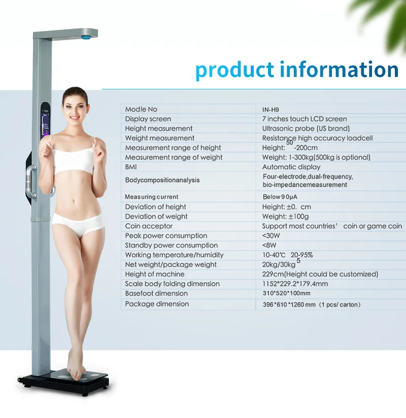 Health Management and Leadership Portal, Fat measurement body composition  analyzer / bio-impedancemetry / with BMI calculation 260 kg Heal Force