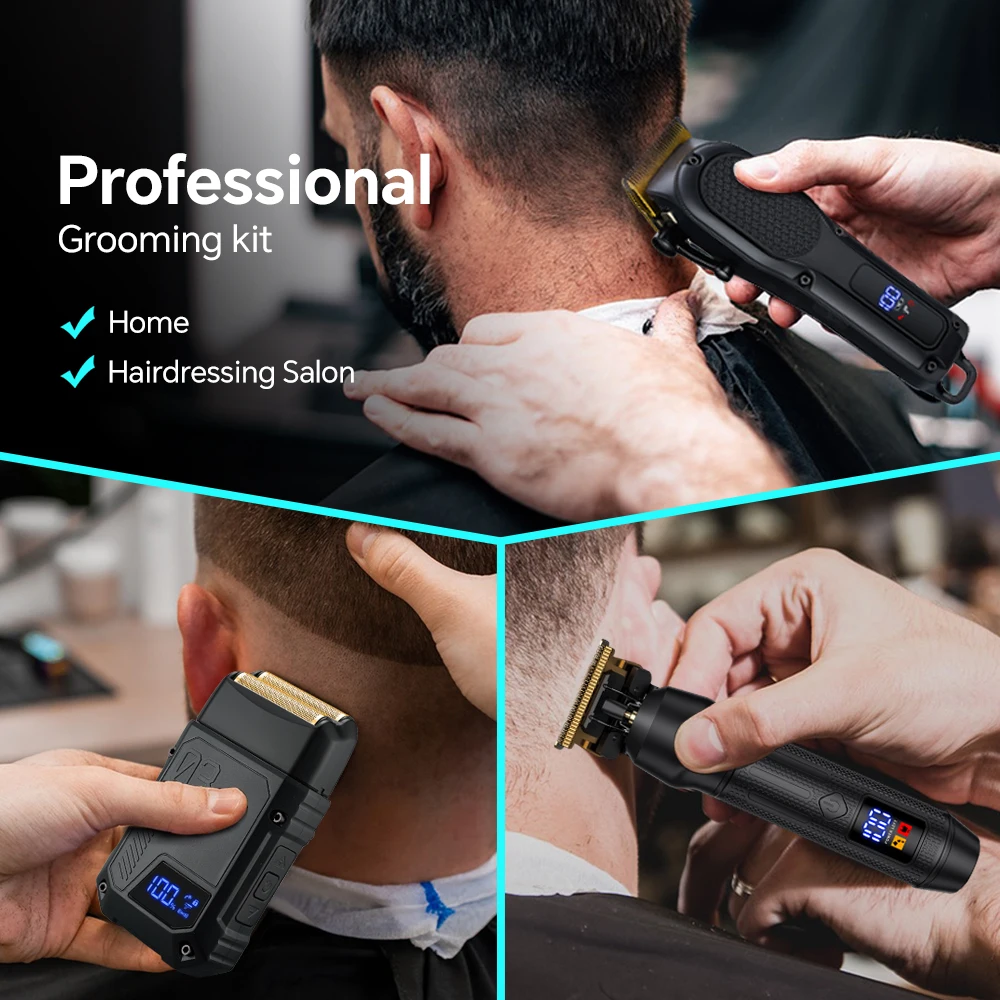 Rechargeable LED Display Electric Hair for Clipper Set New Model Barber Machine for Household Hotel Use English Instructions supplier