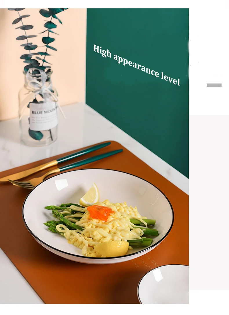 Wedding Tableware Plates Sets Dinnerware Luxury Porcelain White With Gold Rim Serving Ware