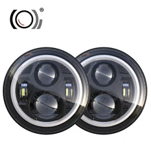 DOT E9 Super Bright High Low Beam DRL Turn Singal White Amber Angel Eye car 7 inch round led headlight for car or truck