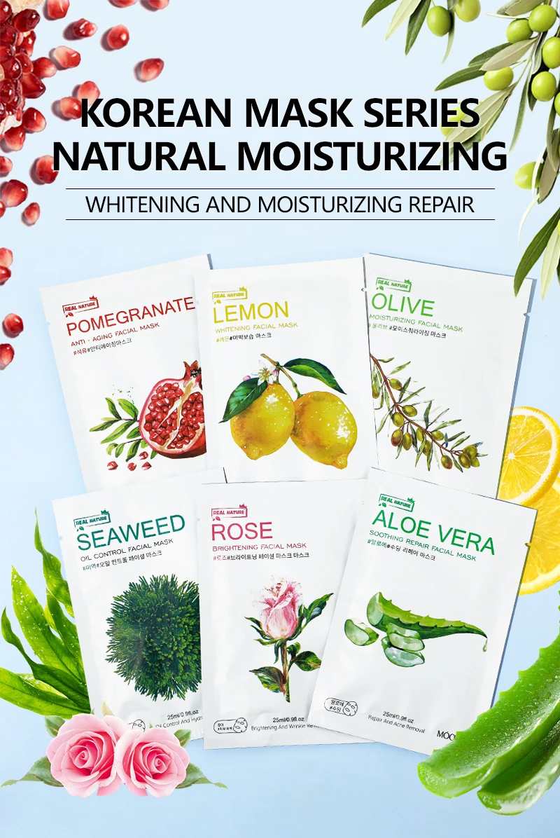 Source Oem Odm Factory Korean Facial Mask 6 Flavors Wholesale Whitening