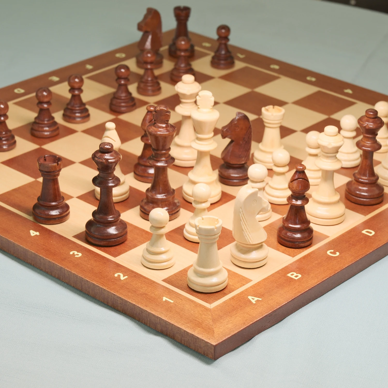 Pezzi Degli Scacchi In Legno Ebanizzato E Bosso - Serie American Staunton 4,1 King