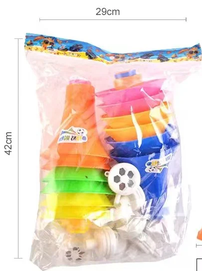 Four Sections Cheering Trumpet Plastic Horn Toys Kids Colorful Soccer ...