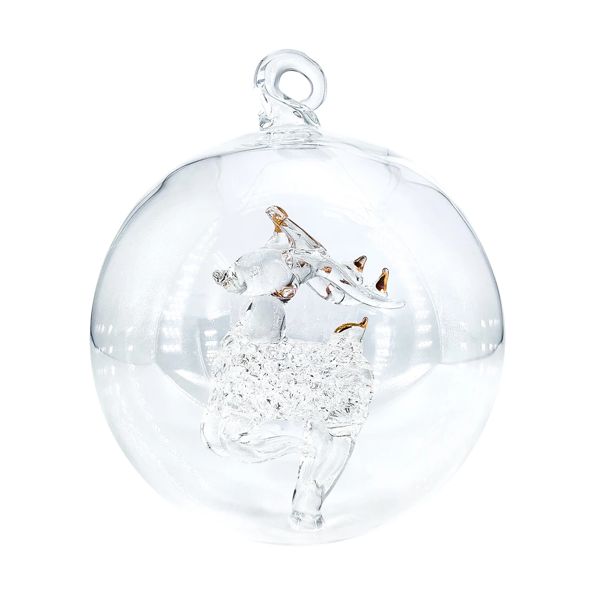 Personalised handmade hand blown clear glass hanging xmas Christmas tree baubles ball ornaments crafts wholesale supplier