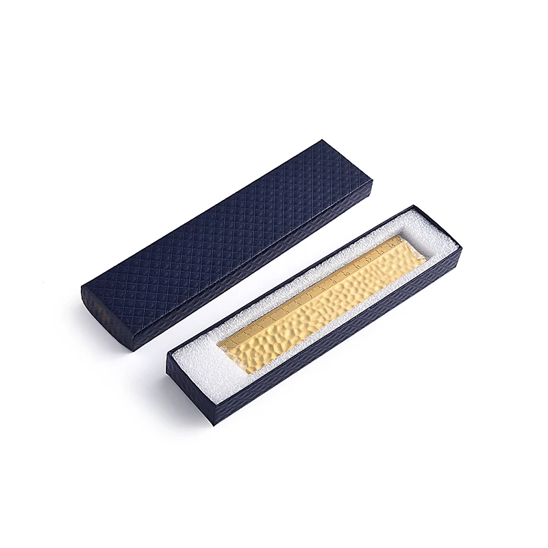 Retro Creative Design Gold Plated Straight Brass Ruler Letter Paper Weight