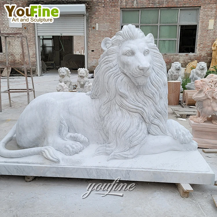 Life Size Hand Carved Marble Lion Sculpture Garden Stone Statue Buy