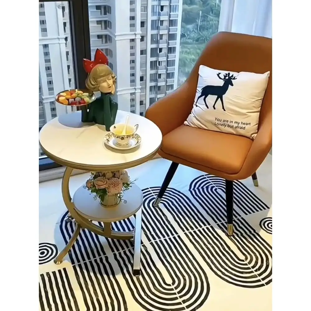 2024sofa c Shaped Folding Small Tea Nordic Round Wooden Modern Coffee Tables  for Living Room Apartment Bed Side Table Wood Home