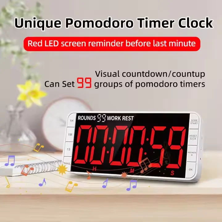 Cheap Full-screen LCD Timer – 99-Group Timing Tomato Countdown Timer with Silent Movement & Simple Large-screen Clock