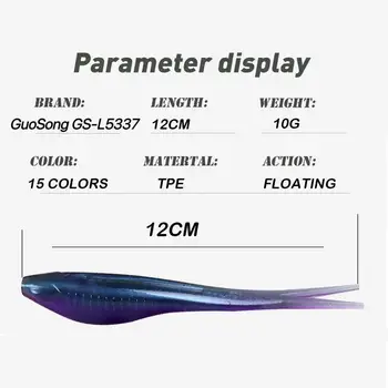 Cheery Guosong Wholesale Fork Tail 12cm 10g Floating Silicone Soft TPR Bait Lure Saltwater Jerk Shad Baits for Pike Fishing – Soft Lure – view 3