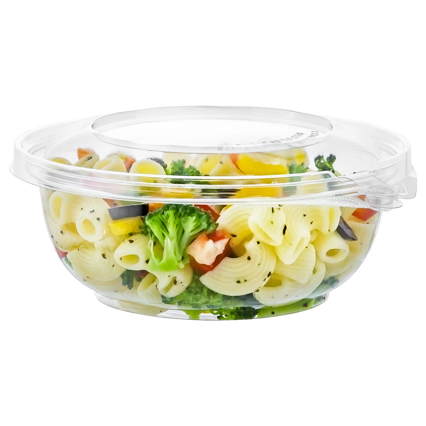 24oz Unique Round PET Plastic Disposable Salad Bowl Tamper Evident Clamshell Design for Takeaway Food Use