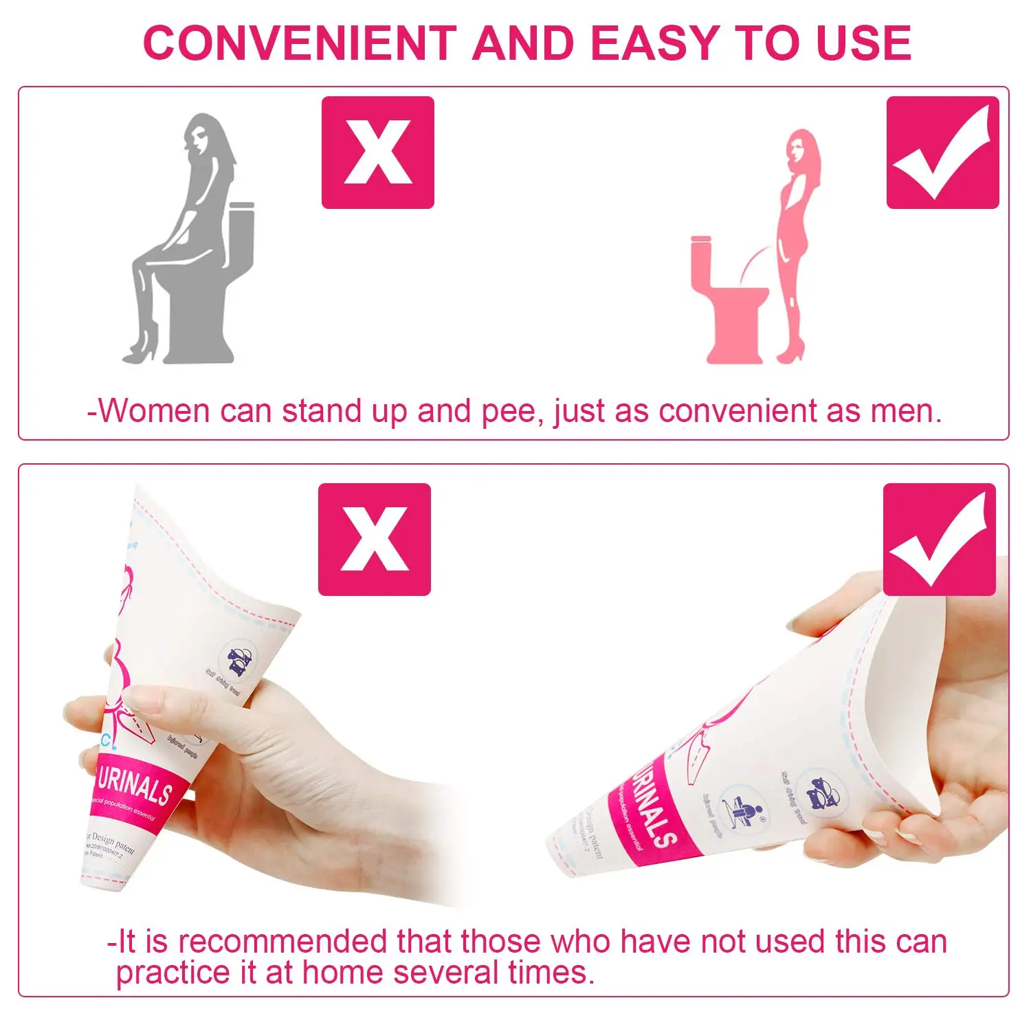 12pcs Outdoor Travel Urinal Funnel Portable Female Urination Device