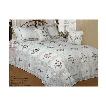 高級ヨーロッパ製ハンドメイド刺繍レースカバーレットパッチワーク