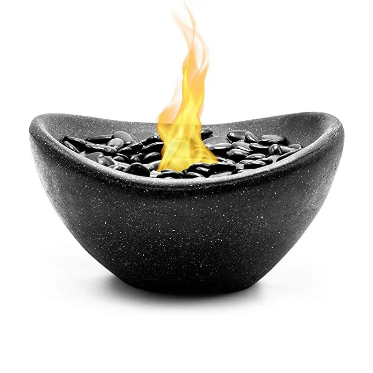 Concrete Fire Pit Tabletop Fire Bowl Outdoor Heater Portable Personal