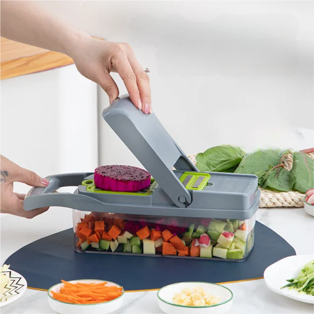 Kitchen Accessories Potato 16 in 1 Manual Mandoline Food Onion Cutter Veggie Dicer Multifunctional Vegetable Chopper Slicer