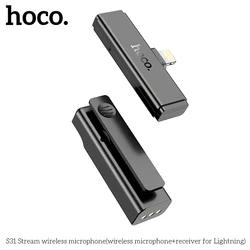Портативный беспроводной клип-микрофон Hoco S31 с зарядным футляром для интервью