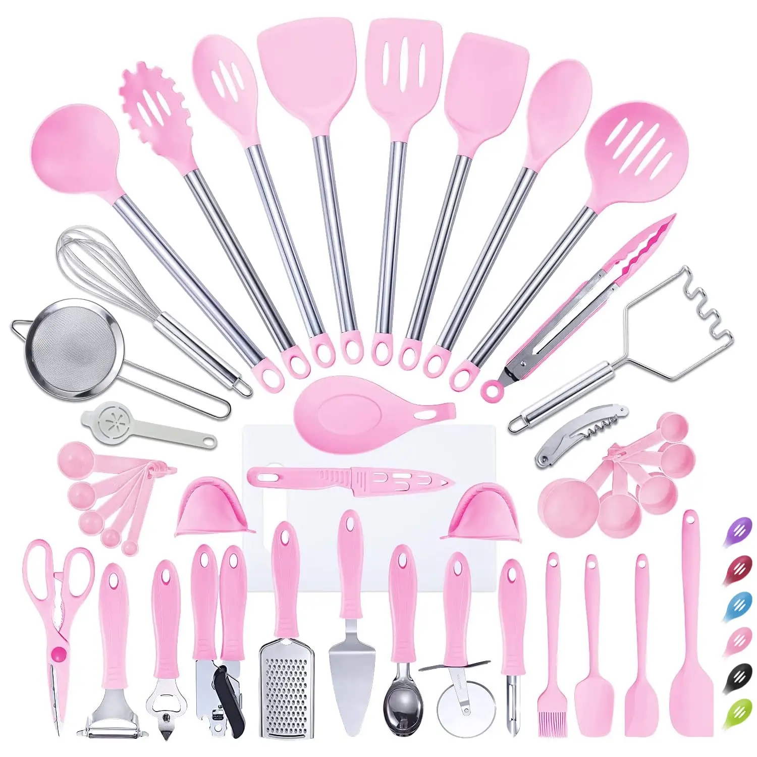 Kitchen Utensil set 42pcs Cooking Utensils Nylon and Stainless Steel Utensils  Set Kitchen Tool Set,Black 