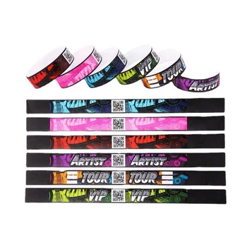 Customized Disposable Bracelet Wrist Band Manufacturer Make Waterproof Party Tyvek Paper Festival Wristband Clasp