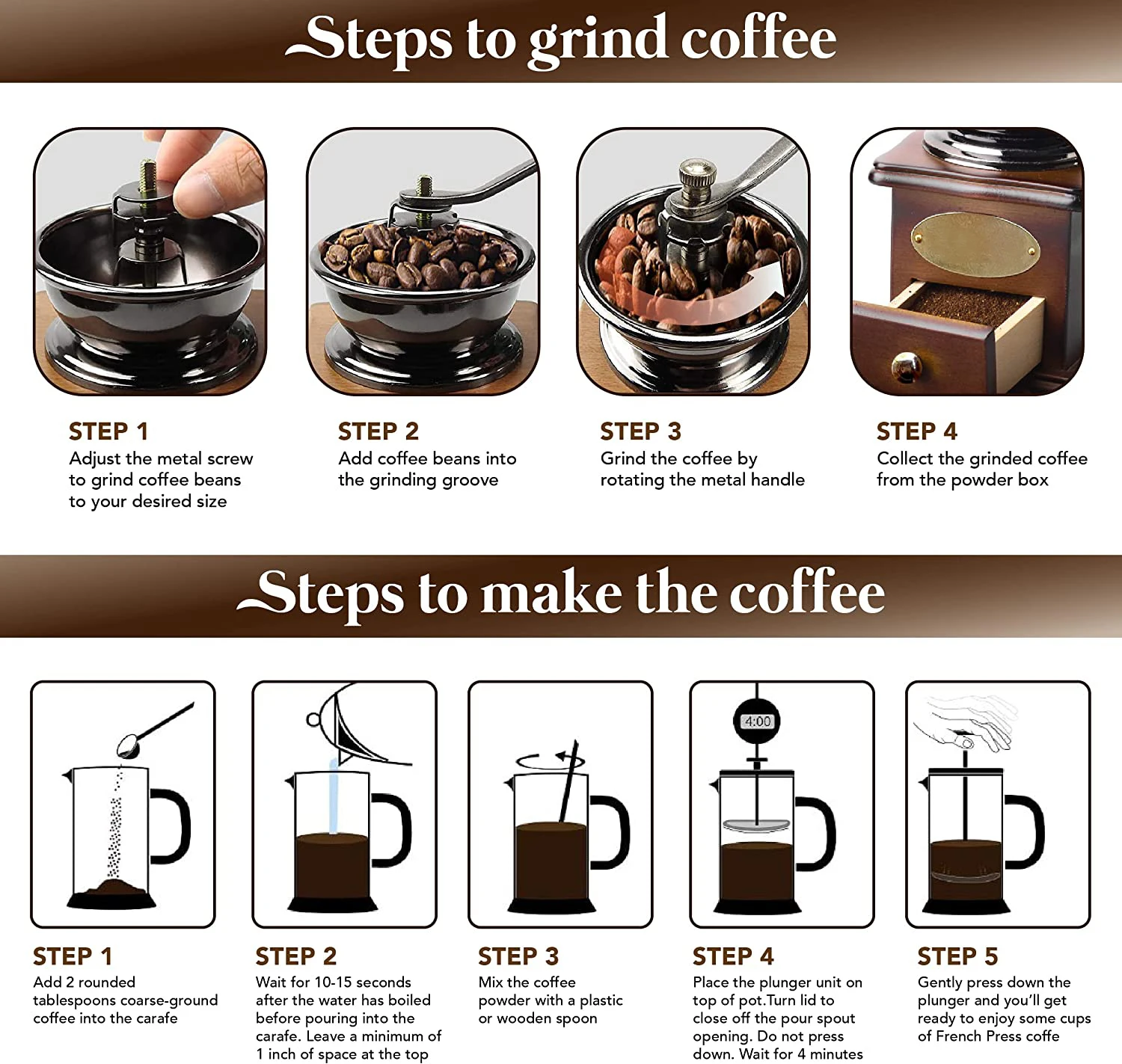 Wholesale Coffee Accessories Gift Box Wood Manual Coffee Grinder With