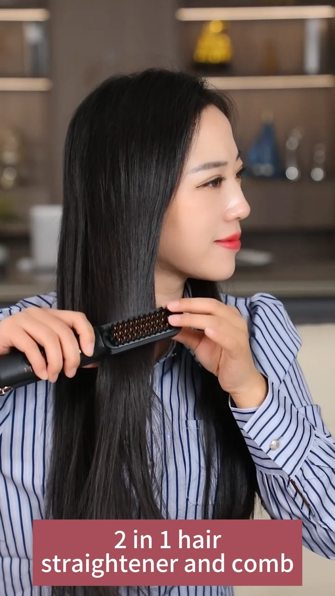 Custom Individually Heated 2 In 1 Usb Mini Hot Comb Hair Straightener