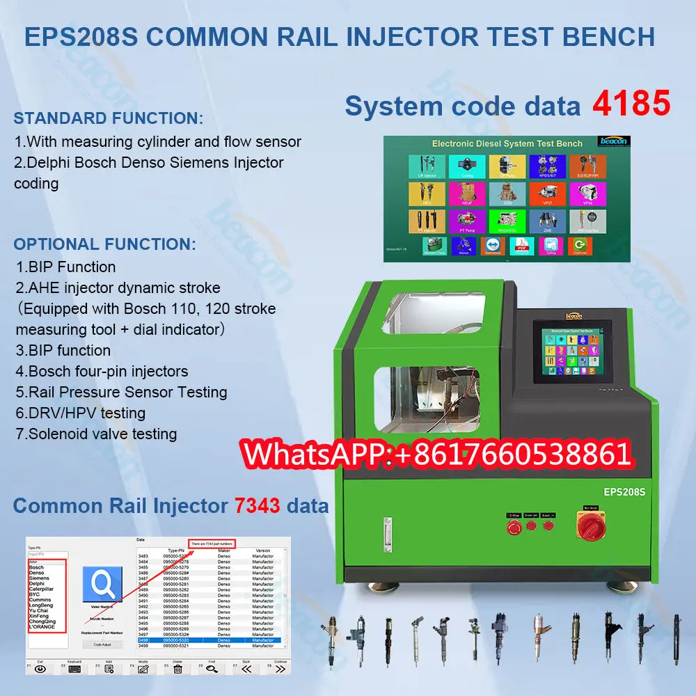 CRDI Common Rail Diesel Peizo Injector Coding Test Bench Diesel Fuel Injector Repair Service Machine EPS208S