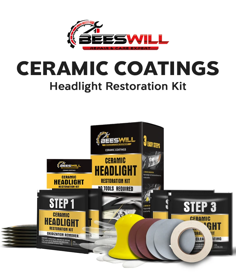Beeswill Car Headlamp Restoration Kit Headlight Lens Cleaner Remove