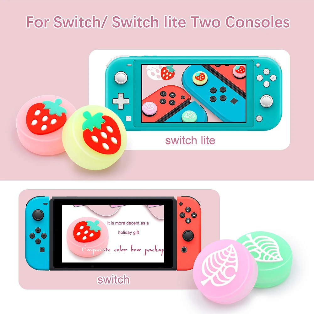 Factory Wholesale Custom New Silicone Case Cover Protective Cute Fruit Thumb Grip for Nintendo Switch Joycon