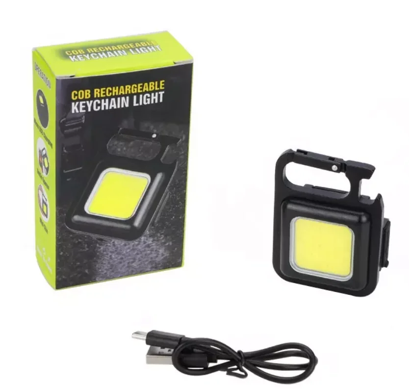 Mini Keychain Lights COB Keychain Work Light Key Chain Flashlights Led Mini USB Rechargeable Light