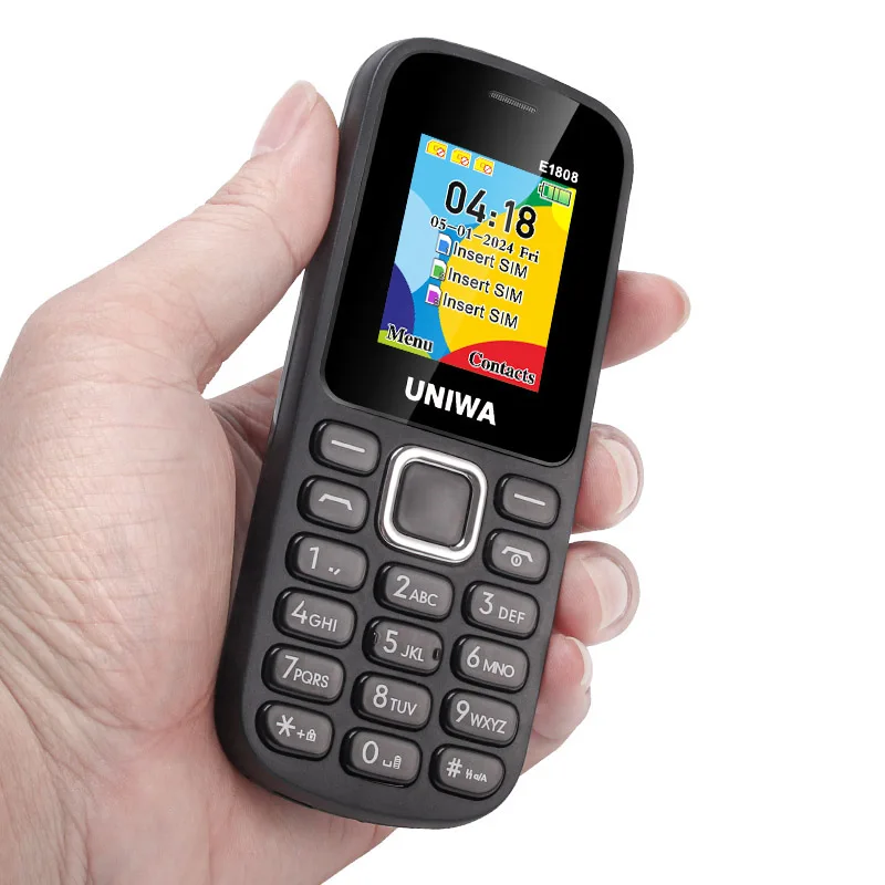 UNIWA 1.7 Inch 1808 SIM Card 1808 Standby Power Bank Triple 2G Magic Voice Big Loudspeaker GSM Function Mobile Phone
