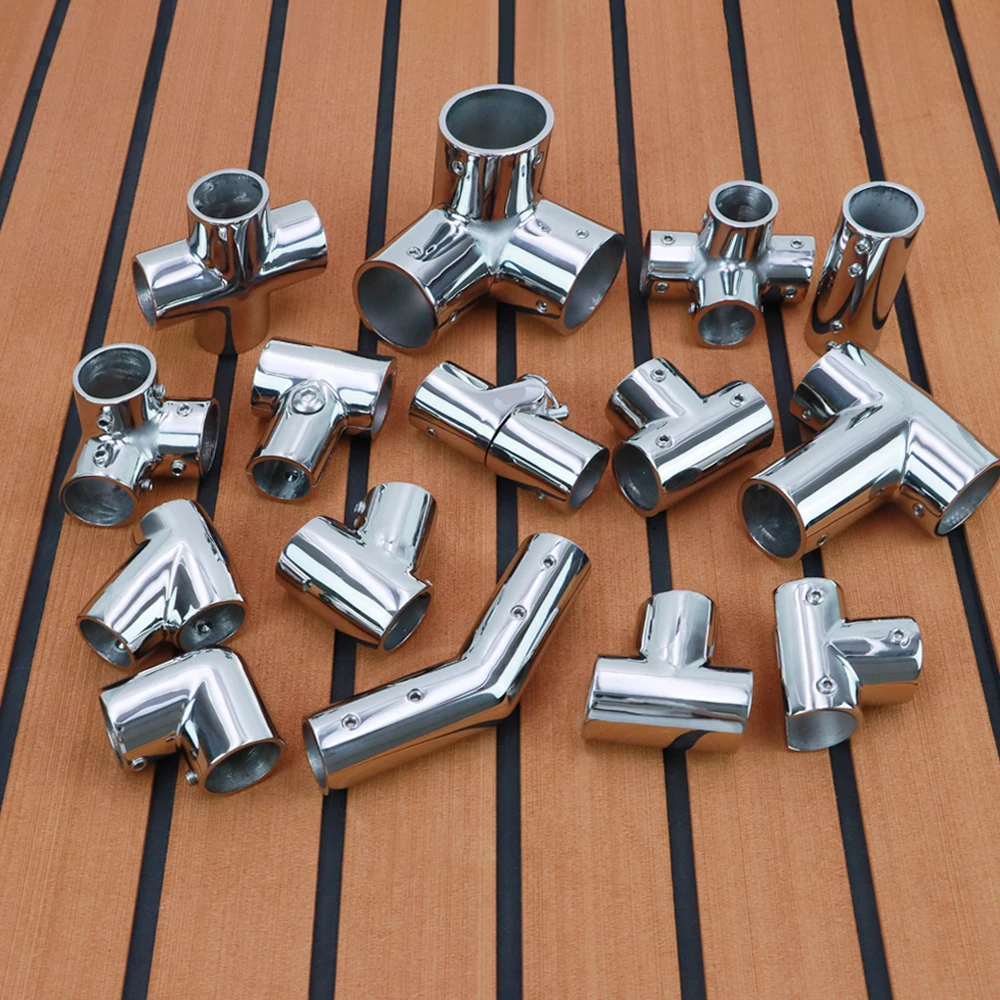 316 Stainless Steel Boat Handrail Tee Fitting - For 7/8 Inch Tube/ Pipe - View #6