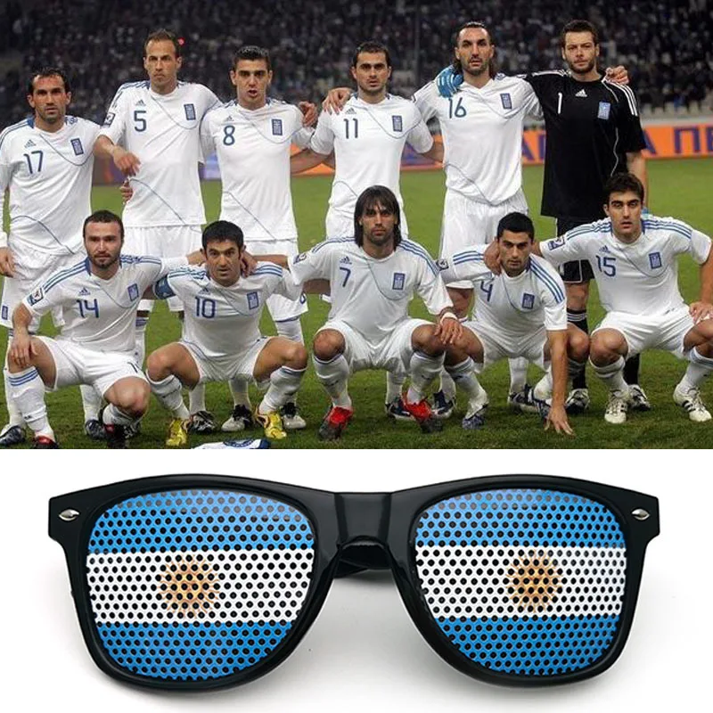 2024 Popular Football Qatar World National Flag Paster Sunglasses Uv400 Personality square Rivet 32 Countries Flag Sunglasses